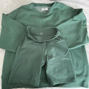 Aritzia TNA Sweatshirt and shorts set